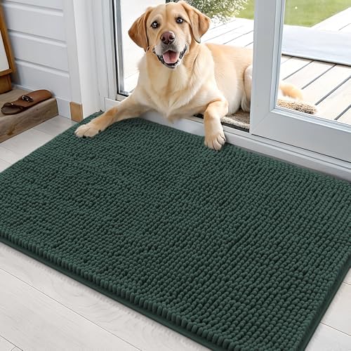 OLANLY Dog Door Mat for Muddy Paws 35x24, Super Absorbent Chenille Mud Mat by OLANLY