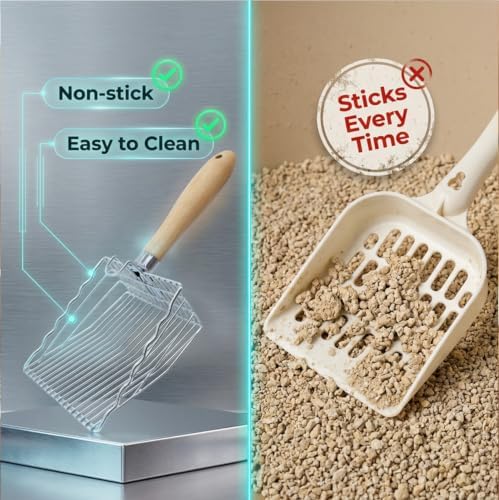 2 Pack Metal Cat Litter Scoops, Heavy-Duty Kitty Scooper - Image 6