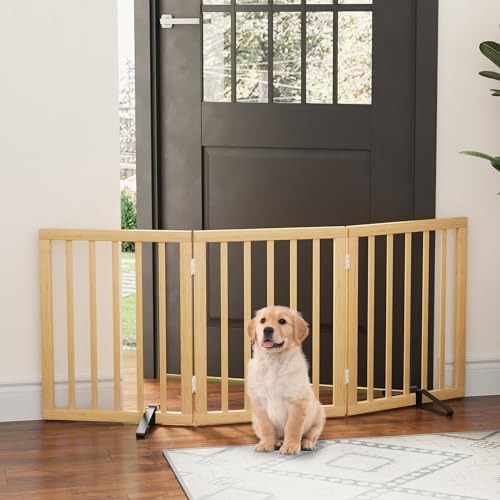 Dog Gate, Freestanding for Doorways, Pet Gates for Bedroom, 3 Panels - Image 4