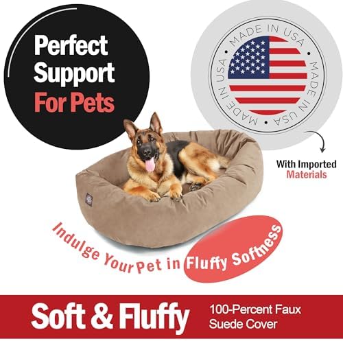 Majestic Pet Suede Shredded Memory Foam Mix Calming Dog Bed Washable - Image 2