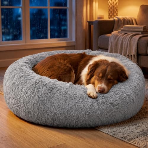 Bedsure SupportMax® Calming Dog Beds Large Sized Dog Washable Pet Bed by BEDSURE
