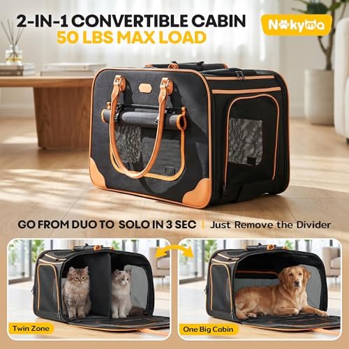 Extra Large Cat Carrier for 2 Cats, 2-in-1 Soft Pet Carrier Bag - Image 2