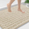 Smiry Bathroom Rugs 36X24, Extra Soft Rubber Backing Chenille Bath Mats by Smiry