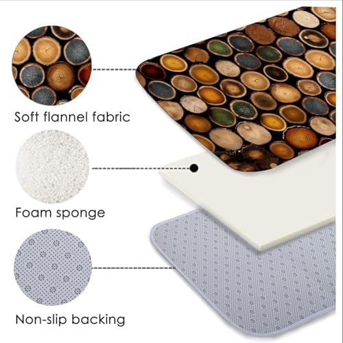 Memory Foam Bath Mat Flannel Non-Slip Floor Carpet 29x17in - Image 2