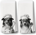 Dog Kitchen Towels Decor Set of 2 by BCUANGD