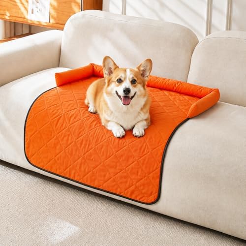 Cooling Dog Bed Mats with Neck & Head Support, 35.43 x31.5 inch Orange by Whiskopia