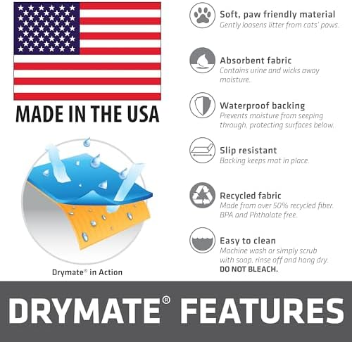 Drymate Cat Litter Box Mat, Litter Trapping Mat, Dark Grey - Image 6