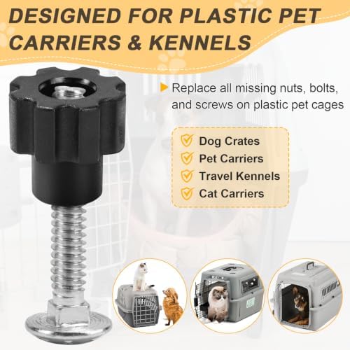 12 Pack 1-1/4" Pet Kennel Carrier Metal Bolt Fasteners Kit - Image 3
