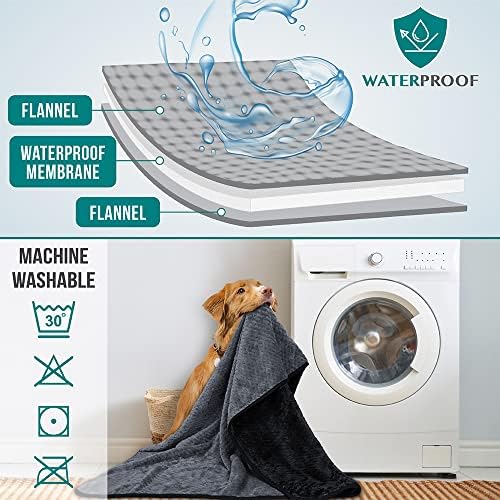 PetAmi Waterproof Dog Blanket, Leakproof Puppy Blanket, 29x40 Black Gray - Image 4