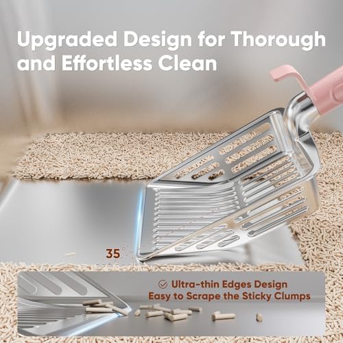 Large Metal Cat Litter Scoop w/ Deep Shovel, Dual-Size Holes & Hanging Hook - Image 4
