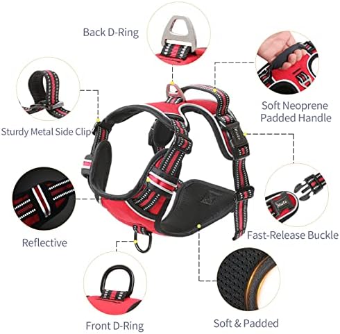HEELE Dog Harness, No Pull Adjustable Padded Reflective Harness - Image 2