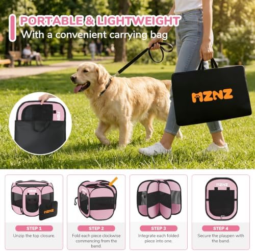 Dog Cat Small Animal Puppy Playpen Crate, Whole Pink - Image 4