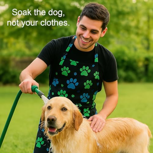 Plum Hill Waterproof Dog Grooming Apron, Groomer Apparel, Pet Washing Smocks - Image 2