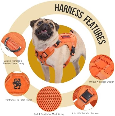 OneTigris Tactical Dog Harness Vest No-Pull Service Dog Vest - Image 5