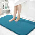OLANLY Memory Foam Bathroom Runner Rugs 44x24, Long Bath Mats, Peacock Blue by OLANLY