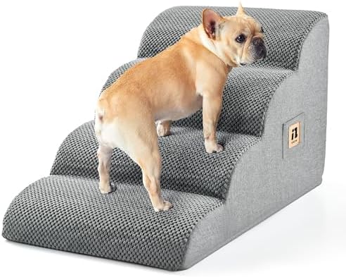 IFNOW Dog Stairs for Small Dogs 15.7''H, 4-Step Sturdy Dog Steps for Bed by IFNOW