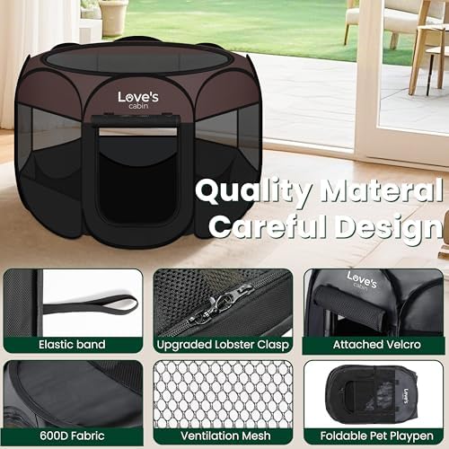 Love's cabin Pet Puppy Dog Playpen, Small Dog Tent Crates Cage Indoor/Outdoor - Image 5