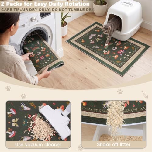 Bienbee Cat Litter Mat, 2 Pack 33" x 22" Machine Washable - Image 6