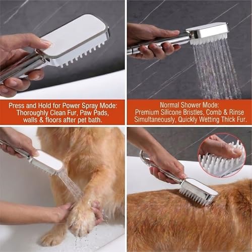 Dog Shower Attachment with Adjustable Water Pressure & Pause Mode - Image 3