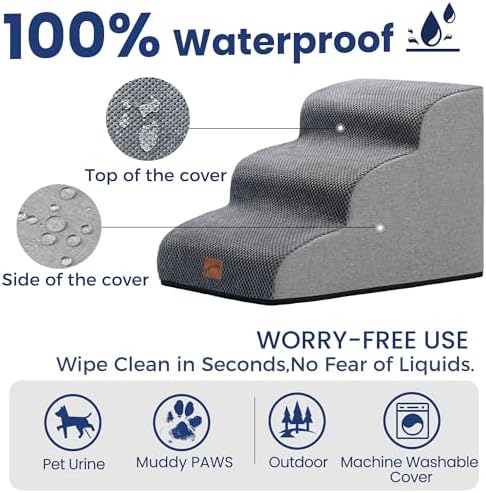 GoGoBunny Dog Stairs for Small Dogs, 3-Step Pet Steps for Couch Sofa - Image 5