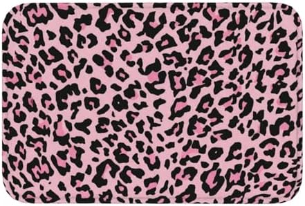Pink Leopard Bath Mat 24x16 Inch Non-Slip Soft Microfiber Bathroom Rugs by Unknown
