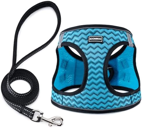 Dog Harness with Leash Set, Step-in Adjustable Puppy Vest by BOOMIBOO