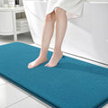 OLANLY Memory Foam Bathroom Runner Rugs 70x24, Long Bath Mats, Peacock Blue by OLANLY