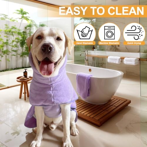 Medium to Large Size Dog Bathrobe, Quick Drying Super Absorbent, Warm Dog Towels - Image 5