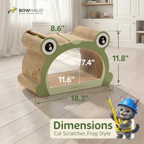 BOWHAUS Frog Style Kitten Scratching Board, Cat Scratcher Lounger - Image 2