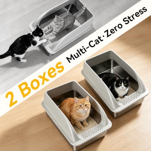 2 Pack XL Stainless Steel Litter Box - Image 5