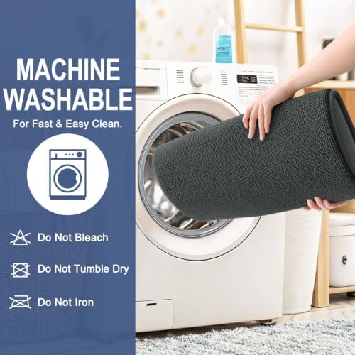 OLANLY Thick Memory Foam Bathroom Rugs 34x21, Absorbent Bath Mat, Dark Grey - Image 6