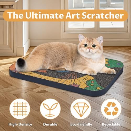 2 Pack Cat Wall Scratcher, Art Cat Scratching Board - Image 4