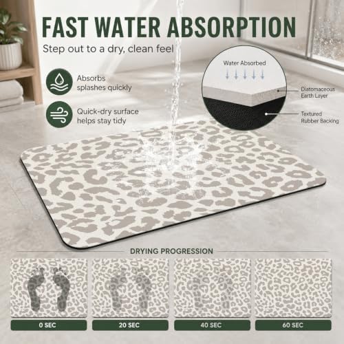 Natural Diatomaceous Earth Bath Mat, Ultra Thin Quick Dry Floor Rug - Image 4