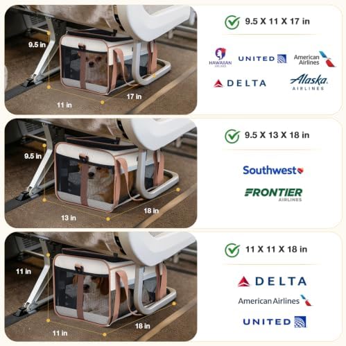 Lekereise Top-Expandable Pet Carrier 18x11x11Inch Delta American United Airline - Image 2