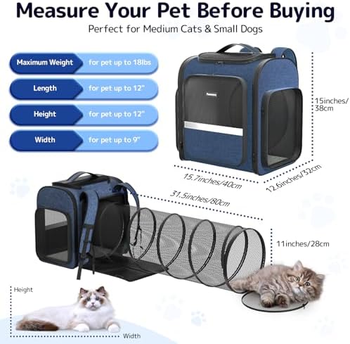 Pawtners Cat Backpack with Play Tunnel, Design - Image 4