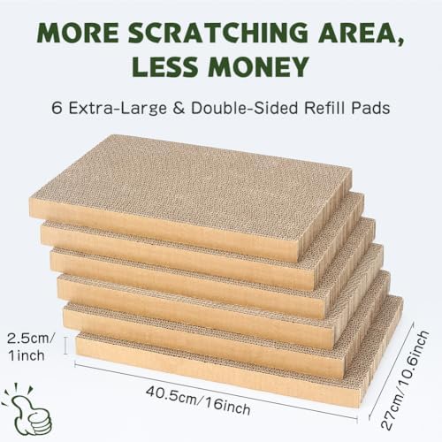 6 Pack Cat Scratcher Pads in Cardboard Box, Assembly-Free - Image 2