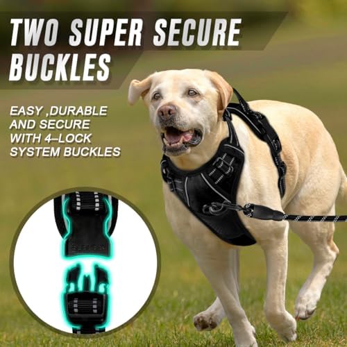 BARKBAY Dog Harness No Pull for Large Dogs Front Back Clips, Dog Vest - Image 4