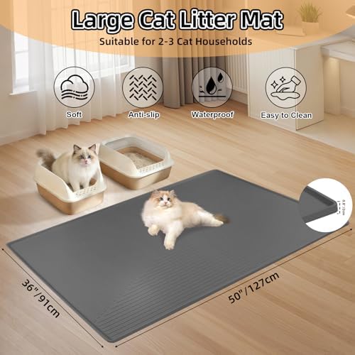Silicone Cat Litter Mat 50" x 36" Cat Mat - Image 2