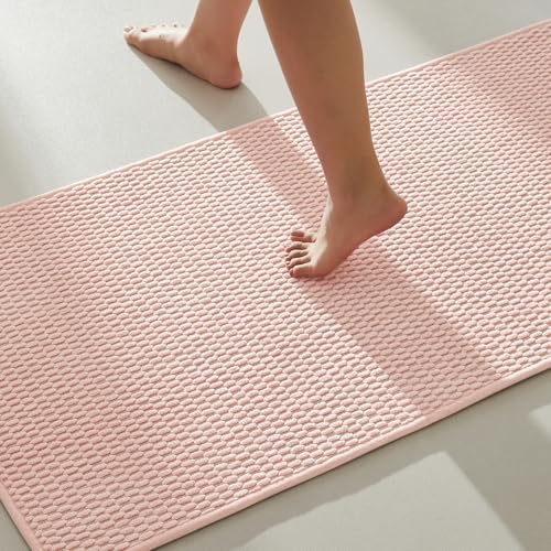 TYUU Bathroom Rugs Non Slip Washable, Super Absorbent Thin Bath Mat Quick Dry by TYUU