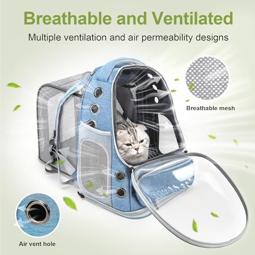 Cawypety Expandable Cat Backpack Large Space Cat Bubble Backpack Carrier - Image 3