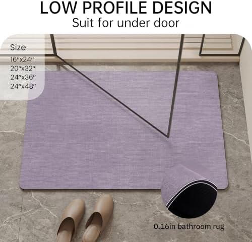 Mecko Bath Mat Ultra Thin Lavender Purple - Image 2