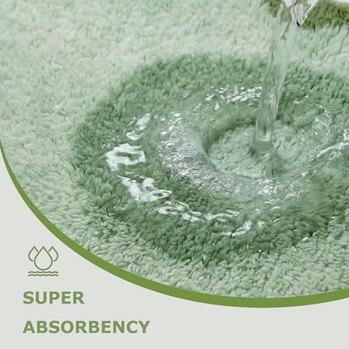 Cute Green Scalloped Bathroom Mat, Fun Plush Luxury Microfiber Bath Rug - Image 5