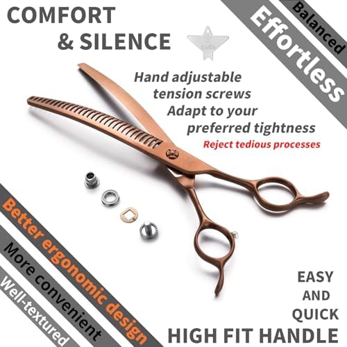 High-end Professional Dog Grooming Curved Thinning Scissors Teeth Blending - Image 4