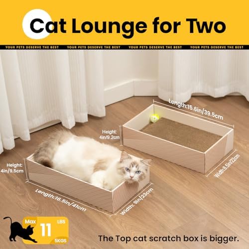 Conlun Cat Scratcher Box with 4 Pads & 2Cardboard Boxes - Image 2
