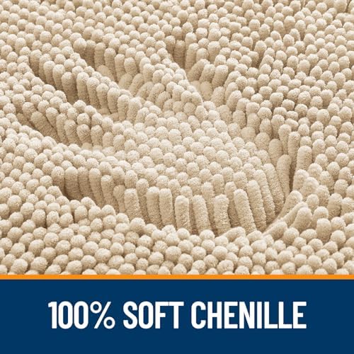 OLANLY Bathroom Runner Rugs 44x24, Extra Soft Absorbent Chenille Bath Rugs - Image 3