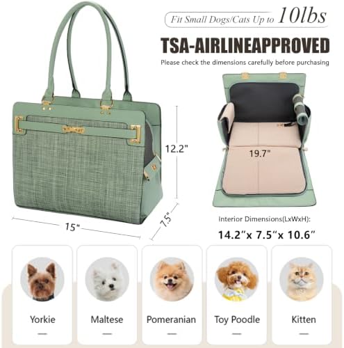 2-in-1 Stylish Dog Purse Carrier Soft-Sided Carriers Travel Tote Bag - Image 2