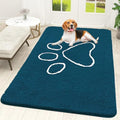 OLANLY Dog Door Mat for Muddy Paws 59x35, Paw Print Design Chenille Mud Mat by OLANLY