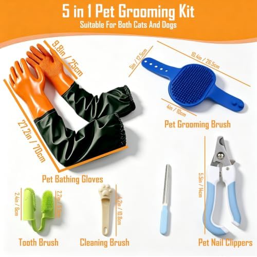 Pet Grooming Gloves for Washing Dogs & Cats, Pet Dog Cat Bathing Gloves - Image 2