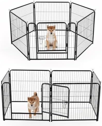 NEWBULIG Dog Playpen Indoor 24 Inch 6 Panels, Metal Outdoor Dog Fence Pen by NEWBULIG
