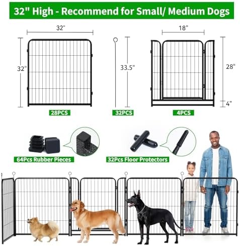 Kfvigoho Dog Playpen Outdoor Extra Wide 32 Panels Heavy Duty Dog Fence 32" - Image 4